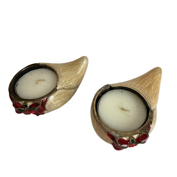 Vintage Dove Enamel Peace Dove Tea Light Holders with lids Set of 2 Christmas - Picture 3 of 5